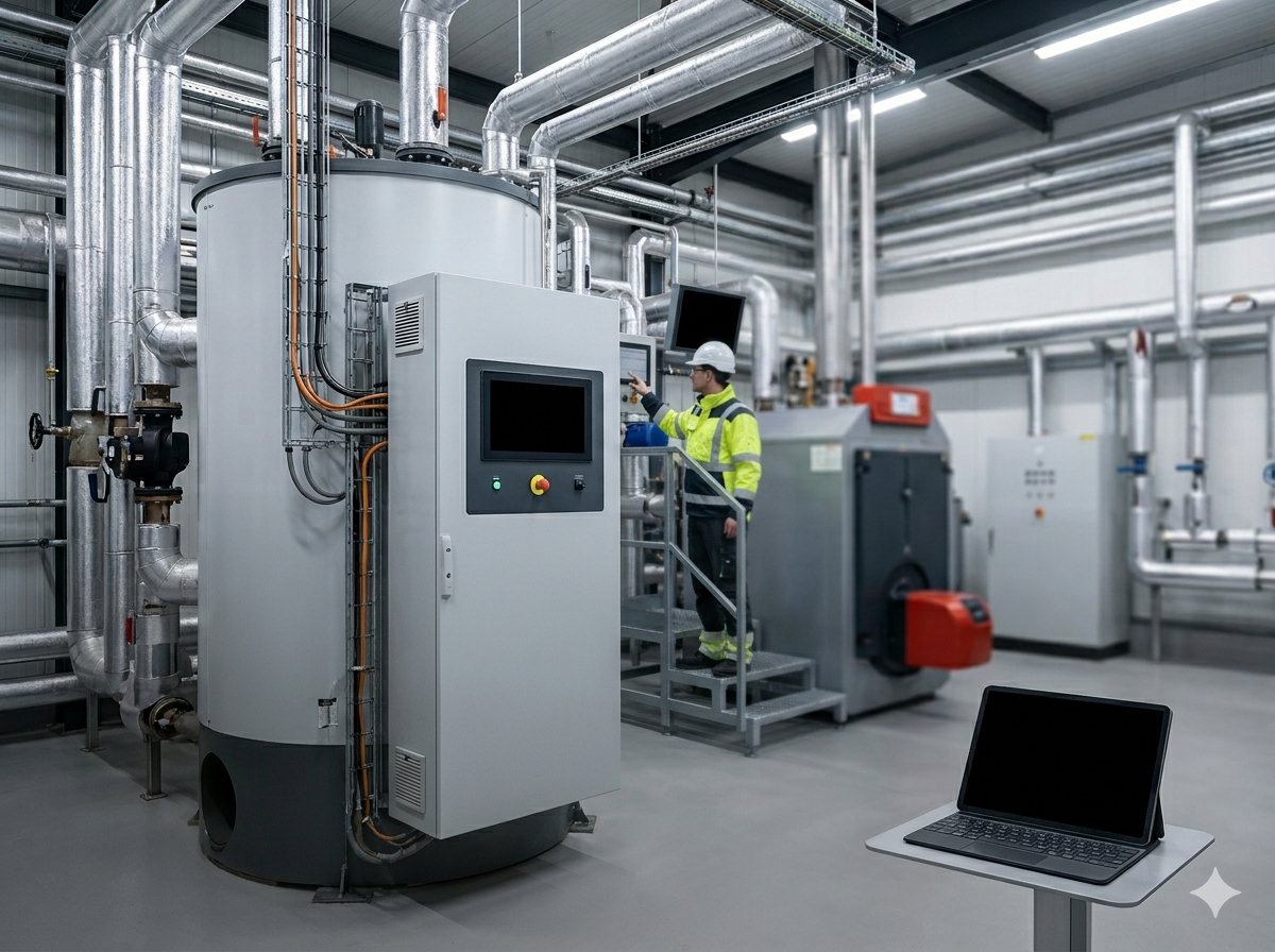 Chaudière électrique e-boiler — réseau de chaleur industriel